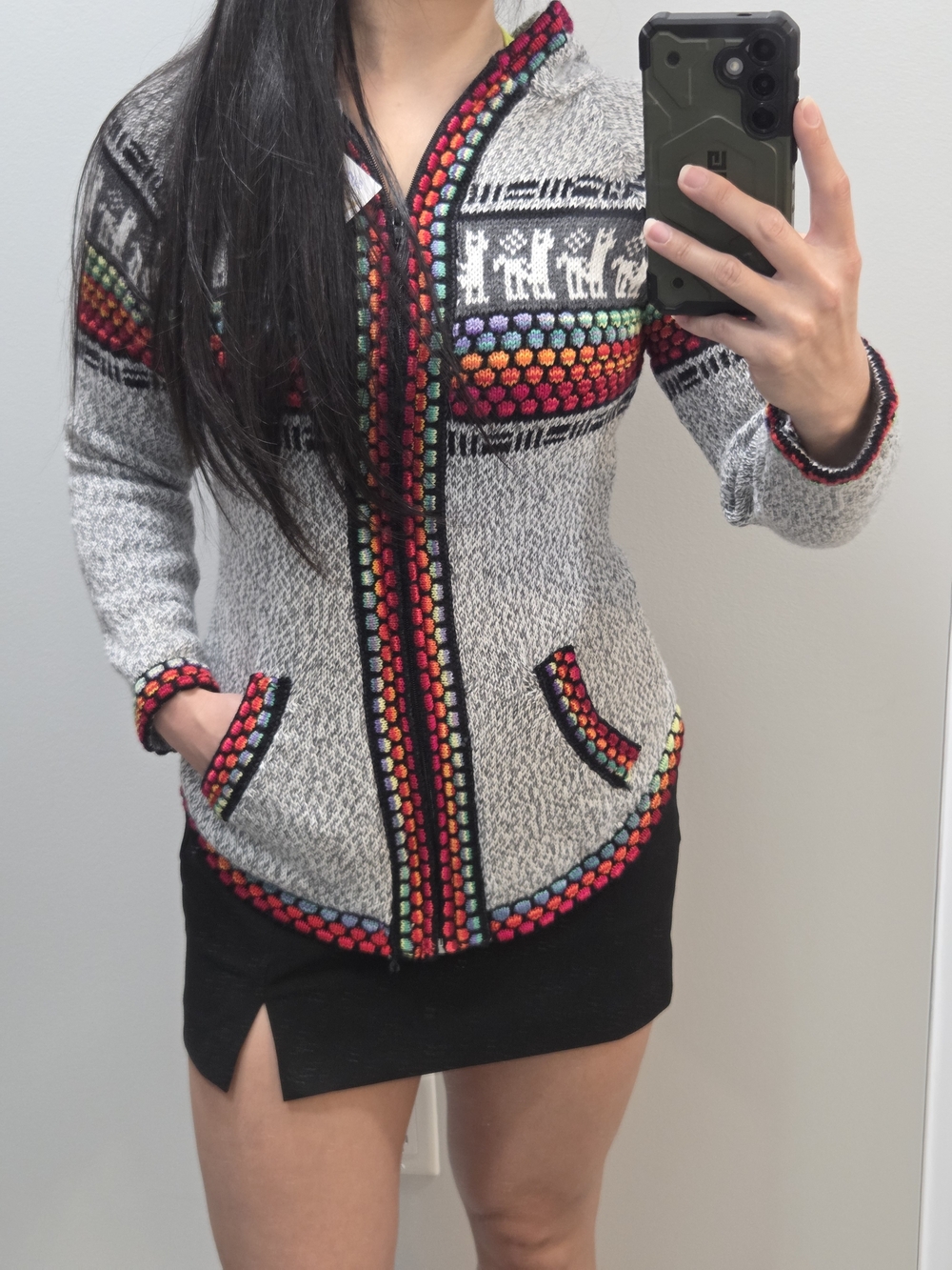 Asiri's Treasures Alpaca Wool Zip Hoodie Sweater